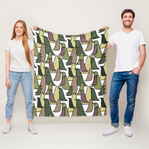 Camouflage vogels fleece deken