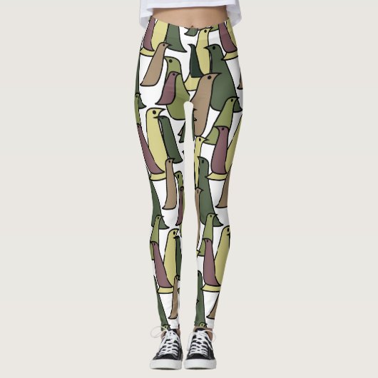 Camouflage vogels leggings (Voorkant)