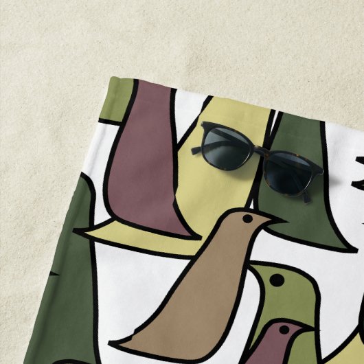 Camouflage vogels strandlaken (In situ)