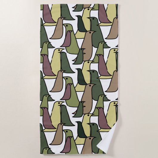 Camouflage vogels strandlaken (Voorkant)