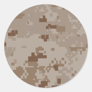 Camouflage voor digitale woestijn ronde sticker