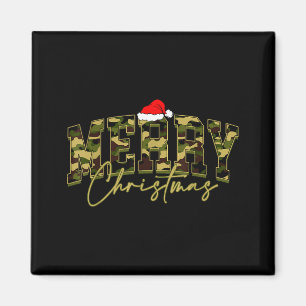 Camouflage Vrolijk Kerstmis Kerstman Hoed Kerst Py Magneet