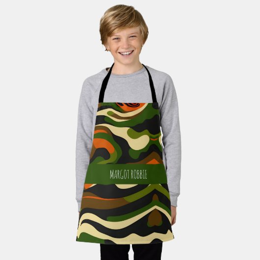 Camouflage Waves Waterverf Patroon Schort (Gedragen)