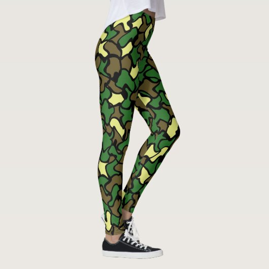 Camouflage Wobble Tegel Pattern Leggings (Rechts)
