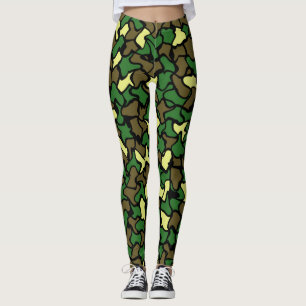 Camouflage Wobble Tegel Pattern Leggings