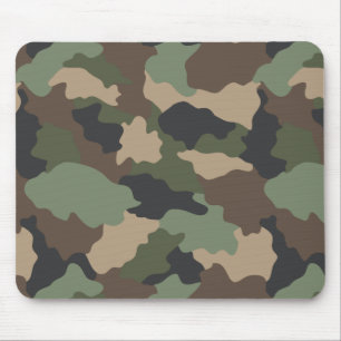 Camouflage Woodland Camo Khaki Tan Black Muismat