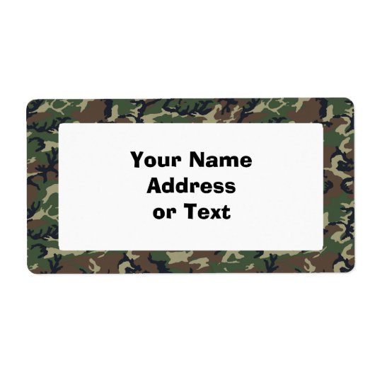 Camouflage Woodland Etiket (Voorkant)