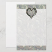 Camouflage Woodland Forest Heart op Camo Briefpapier (Voorkant / Achterkant)