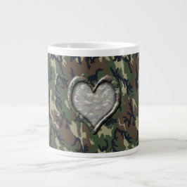 Camouflage Woodland Forest Heart op Camo Grote Koffiekop