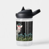 Camouflage Zebra met blauwe bloemen waterfles (Links)