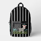 Camouflage Zèbre Avec Sac À Dos De Fleurs Bleues (Recto)