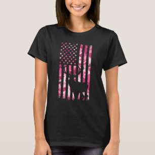 Camouflagejacht Camo Amerikaans Vlag Herten T-shirt