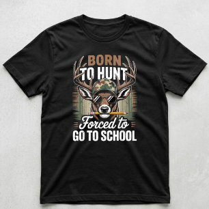 Camouflagejacht Geboortig Om Te Jagen Gedwongen Om T-shirt