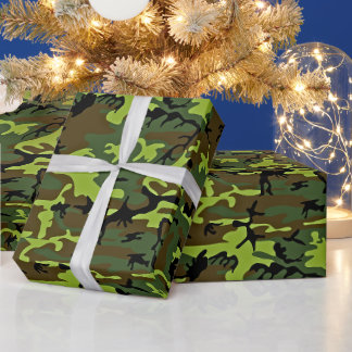 Camouflagepapier voor elke gelegenheid in groen/zw cadeaupapier