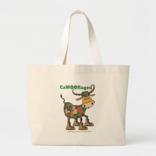 camouflagestier grote tote bag