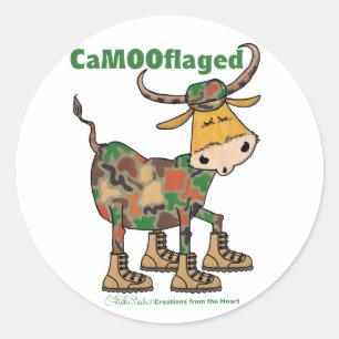 camouflagestier ronde sticker