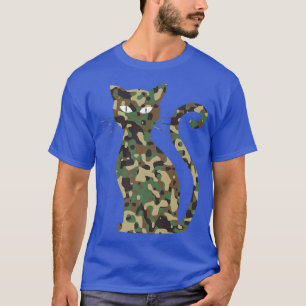 camoufleerpatroon van kattensilhouet t-shirt