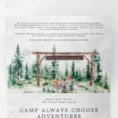 Camp Always Choose Adventures | Groot openingsfees Drieluik Uitnodiging (Binnenzijde eerst)
