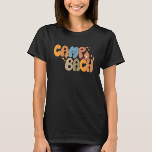 Camp Bach Happy Camper Camping Groovy T-shirt (Voorkant)