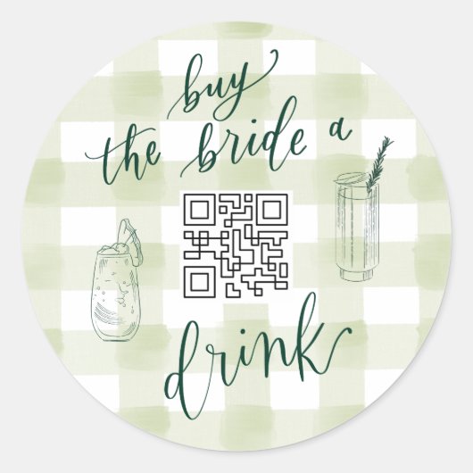 CAMP BACH KOOP DE BRUID EEN DRINK QR CODE STICKER (Voorkant)