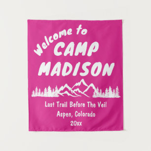 Camp Bachelorette Berg Camping Party Prop Sign Wandkleed