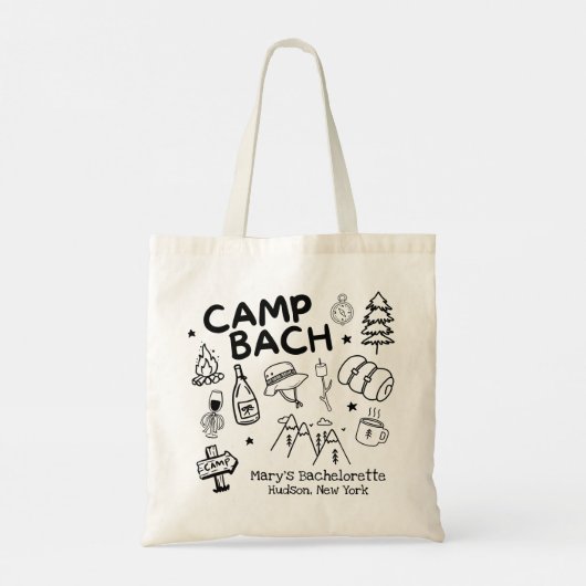 Camp Bachelorette Custom Bachelorette Canvas tas (Achterkant)