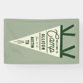 Camp Bachelorette Groene Wimpel Spandoek