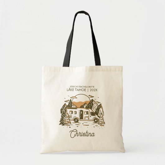 Camp Bachelorette Party Camping Bruidsmeisje Tote Bag (Voorkant)