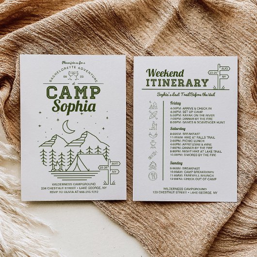 Camp Bachelorette Party Route Camping Kaart