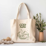 Camp Bachelorette Party Sac fourre-tout de flammes<br><div class="desc">Un sac fourre-tout parfait pour vos campeurs de bachelorette ! Ce design dispose d'un design de terrain de camping rétro avec des polices modernes et vintages. Cliquez sur le bouton "Personnaliser" puis sur "Cliquez pour customiser plus loin" pour commencer avec votre mise en page ! Voir la collection entière pour...</div>