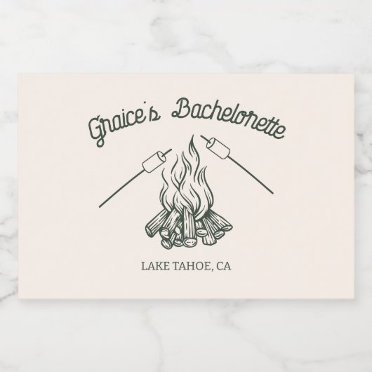 Camp Bachelorette Party Sparkling Wijnetiket (Enkel label)