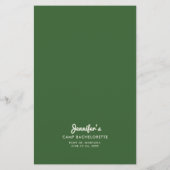 Camp Bachelorette Party Spel Durf Bos Groen Flyer (Achterkant)