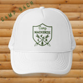 Camp Bachelorette Retro Badge Gepersonaliseerd Trucker Pet