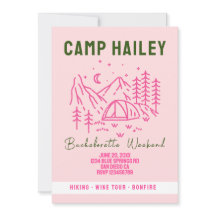 Camp bachelorette weekend uitnodiging
