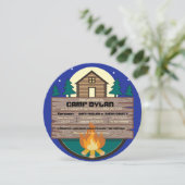 CAMP Bat Mitzvah Bar Mitzvah RONDE Uitnodiging (Staand voorkant)