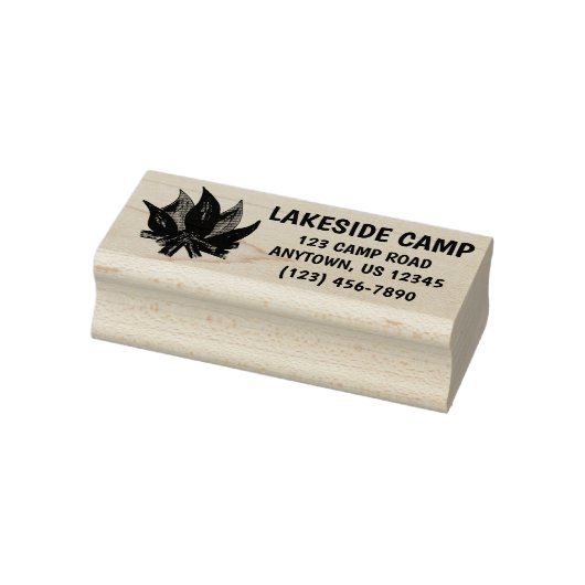Camp Campground Campfire Flame Address Rubberstempel (Stempel)