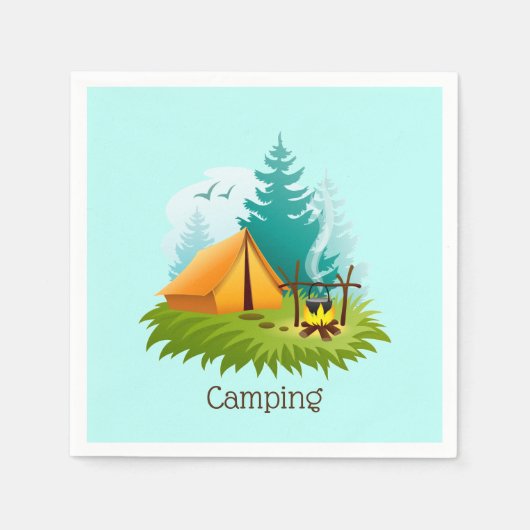 Camp Camping Design Paper Napkins Servet (Voorkant)