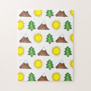 Camp Camping Hiking Natuur Sun Mountain Tree Legpuzzel