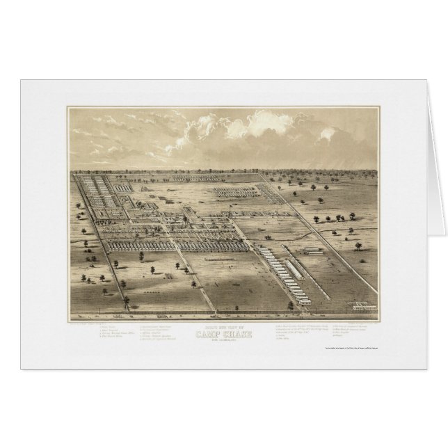 Camp Chase, OH Panoramic Map - ca. 1863 (Voorkant Horizontaal)