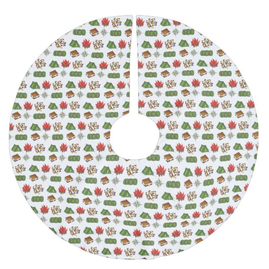 Camp Compass Tent S'mores Slapende Bag Fire Kerstboom Rok (Voorkant)