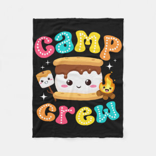 Camp Crew S'mores Marshmallow Kamperen Familie Vak Fleece Deken