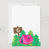 Camp d'été, Camping Invitation d'anniversaire (Dos)