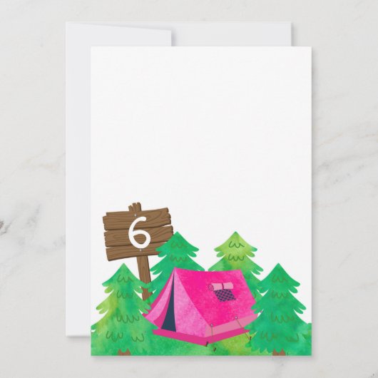 Camp d'été, Camping Invitation d'anniversaire (Dos)