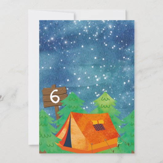 Camp d'été, Camping Invitation d'anniversaire (Dos)