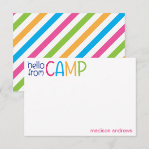 Camp d'été coloré Cartes de notes personnalisées