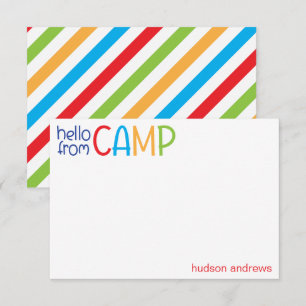 Camp d'été coloré Cartes de notes personnalisées