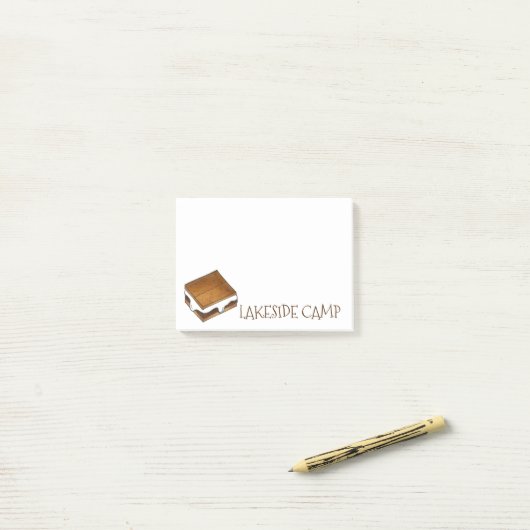 Camp d'été Custom Smore S'mores Post-It Notes (Sur un bureau)