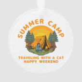 Camp d'été en voyage avec un chat (dos)