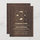 Camp d'été Wood Invitations de fête d'anniversaire (Devant / Derrière)