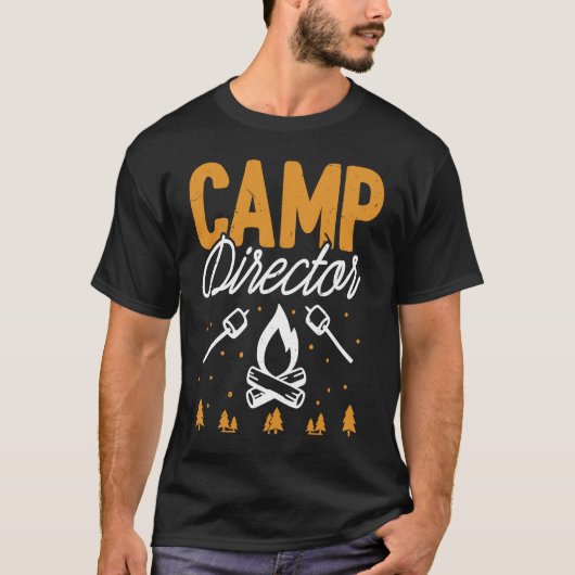Camp Director Funny Camping Campfire Mountain Cli T-shirt (Voorkant)